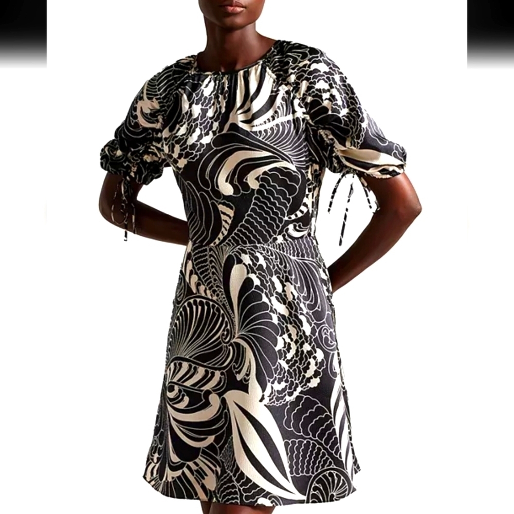 Ted Baker Faridda Printed Puff Sleeve Dress
